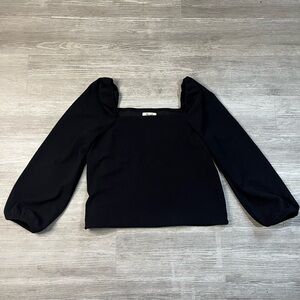 Madewell Womens Black Long Sleeve Blouse Size Medium Polyester & Spandex